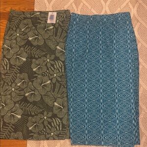 Floral and Geometric Patterned Rip Skirt Set